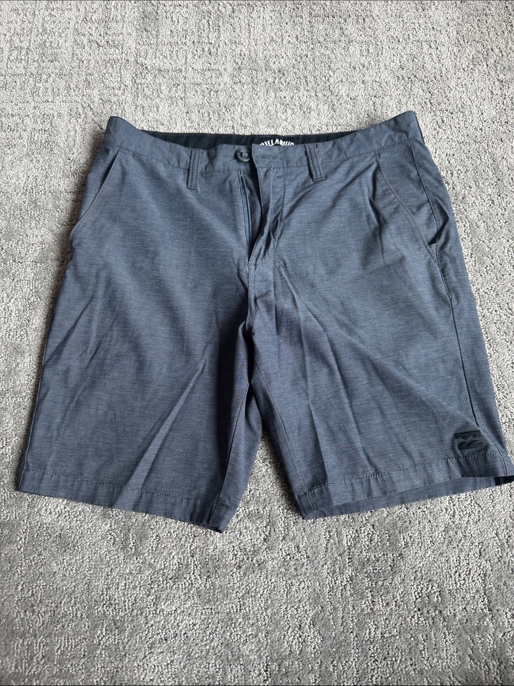 Billabong Men's Navy Striped Flat Front Shorts
